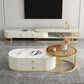 Round Coffee Table Slate Frame Nesting Coffee Table Set with 2 Drawers Clearhalo 'Coffee & Accent Tables' 'Coffee Tables' 'coffee_tables' 'furn' 'furn_coffee_tables' 'Furniture' 'Living Room Furniture' 6704809