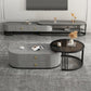 Round Coffee Table Slate Frame Nesting Coffee Table Set with 2 Drawers Clearhalo 'Coffee & Accent Tables' 'Coffee Tables' 'coffee_tables' 'furn' 'furn_coffee_tables' 'Furniture' 'Living Room Furniture' 6704811