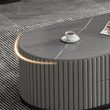 Round Coffee Table Slate Frame Nesting Coffee Table Set with 2 Drawers Clearhalo 'Coffee & Accent Tables' 'Coffee Tables' 'coffee_tables' 'furn' 'furn_coffee_tables' 'Furniture' 'Living Room Furniture' 6704818