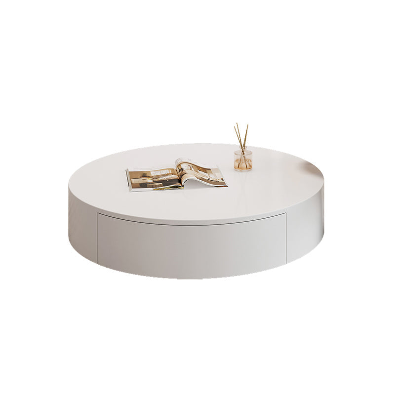 Contemporary Coffee Table White Solid Wood Coffee Cocktail Table 35.5"L x 35.5"W x 12"H Clearhalo 'Coffee & Accent Tables' 'Coffee Tables' 'coffee_tables' 'furn' 'furn_coffee_tables' 'Furniture' 'Living Room Furniture' 6704829