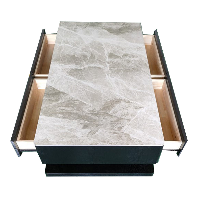 16"H Moderner Couchtisch aus Schiefer, rechteckiger Einzel-Cocktailtisch