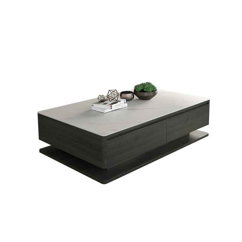 16"H Moderner Couchtisch aus Schiefer, rechteckiger Einzel-Cocktailtisch