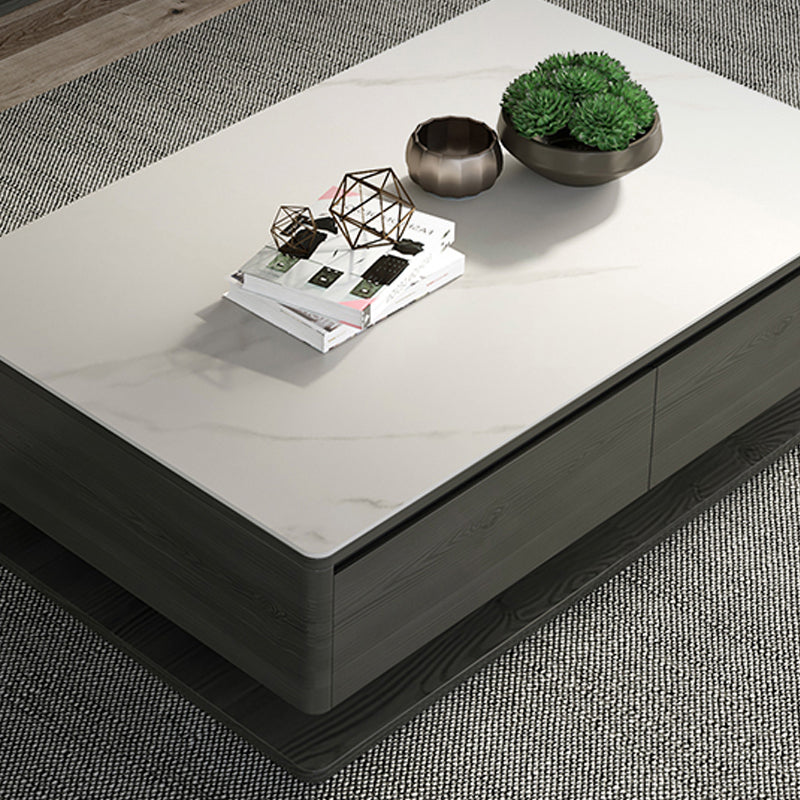 16"H Moderner Couchtisch aus Schiefer, rechteckiger Einzel-Cocktailtisch