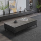 16"H Contemporary Coffee Table Slate 4 Legs Single Coffee Cocktail Table