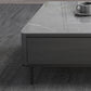 16"H Contemporary Coffee Table Slate 4 Legs Single Coffee Cocktail Table