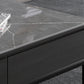 16"H Contemporary Coffee Table Slate 4 Legs Single Coffee Cocktail Table