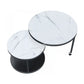 Contemporary Coffee Table Set Slate Round 2-Piece Coffee Cocktail Table