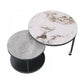 Contemporary Coffee Table Set Slate Round 2-Piece Coffee Cocktail Table