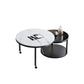 Contemporary Coffee Table Set Slate Round 2-Piece Coffee Cocktail Table