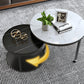 Contemporary Coffee Table Set Slate Round 2-Piece Coffee Cocktail Table
