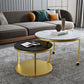 Contemporary Coffee Table Set Slate Round 2-Piece Coffee Cocktail Table
