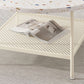 Mesa de centro contemporánea de 17" de alto, mesa de cóctel de café blanca con almacenamiento