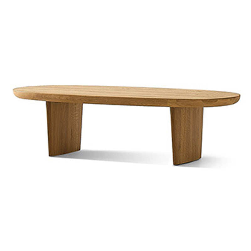 No Distressing Oval Single Coffee Table Sled Solid Wood Coffee Table Oak Clearhalo 'Coffee & Accent Tables' 'Coffee Tables' 'coffee_tables' 'furn' 'furn_coffee_tables' 'Furniture' 'Living Room Furniture' 6704918