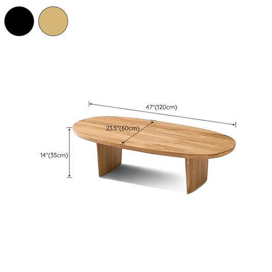 No Distressing Oval Single Coffee Table Sled Solid Wood Coffee Table Clearhalo 'Coffee & Accent Tables' 'Coffee Tables' 'coffee_tables' 'furn' 'furn_coffee_tables' 'Furniture' 'Living Room Furniture' 6704921
