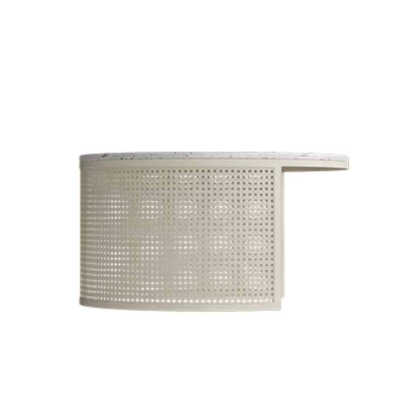 Contemporary Coffee Table White Round Slate Coffee Cocktail Table 31.5"L x 31.5"W x 17.7"H Terrazzo Clearhalo 'Coffee & Accent Tables' 'Coffee Tables' 'coffee_tables' 'furn' 'furn_coffee_tables' 'Furniture' 'Living Room Furniture' 6704930