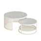 Contemporary Coffee Table White Round Slate Coffee Cocktail Table 31.5''L x 31.5''W x 18''H +24''L x 24''W x 14''H Terrazzo Clearhalo 'Coffee & Accent Tables' 'Coffee Tables' 'coffee_tables' 'furn' 'furn_coffee_tables' 'Furniture' 'Living Room Furniture' 6704932