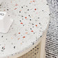 Contemporary Coffee Table White Round Slate Coffee Cocktail Table Clearhalo 'Coffee & Accent Tables' 'Coffee Tables' 'coffee_tables' 'furn' 'furn_coffee_tables' 'Furniture' 'Living Room Furniture' 6704933