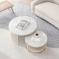 Contemporary Coffee Table White Round Slate Coffee Cocktail Table Clearhalo 'Coffee & Accent Tables' 'Coffee Tables' 'coffee_tables' 'furn' 'furn_coffee_tables' 'Furniture' 'Living Room Furniture' 6704938