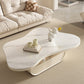 Pedestal Modern Slate Cocktail Table Free-Form Single Coffee Table with Shelf Clearhalo 'Coffee & Accent Tables' 'Coffee Tables' 'coffee_tables' 'furn' 'furn_coffee_tables' 'Furniture' 'Living Room Furniture' 6704992