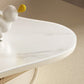 Pedestal Modern Slate Cocktail Table Free-Form Single Coffee Table with Shelf Clearhalo 'Coffee & Accent Tables' 'Coffee Tables' 'coffee_tables' 'furn' 'furn_coffee_tables' 'Furniture' 'Living Room Furniture' 6704999