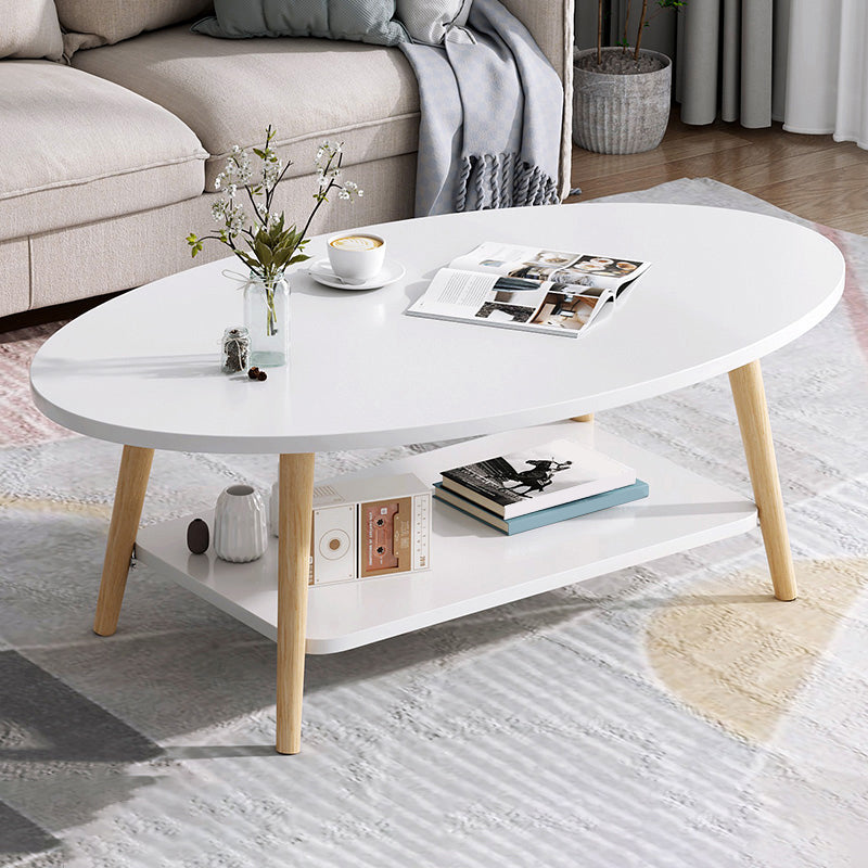 Wood Coffee Table No Distressing Single Coffee Table with Shelf Clearhalo 'Coffee & Accent Tables' 'Coffee Tables' 'coffee_tables' 'furn' 'furn_coffee_tables' 'Furniture' 'Living Room Furniture' 6705060
