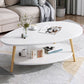 Wood Coffee Table No Distressing Single Coffee Table with Shelf 39"L x 20"W x 17"H White Free Form Clearhalo 'Coffee & Accent Tables' 'Coffee Tables' 'coffee_tables' 'furn' 'furn_coffee_tables' 'Furniture' 'Living Room Furniture' 6705062