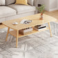 Wood Coffee Table No Distressing Single Coffee Table with Shelf 39.5"L x 19"W x 16.5"H Natural Rectangular Clearhalo 'Coffee & Accent Tables' 'Coffee Tables' 'coffee_tables' 'furn' 'furn_coffee_tables' 'Furniture' 'Living Room Furniture' 6705068