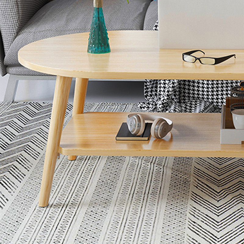 Wood Coffee Table No Distressing Single Coffee Table with Shelf Clearhalo 'Coffee & Accent Tables' 'Coffee Tables' 'coffee_tables' 'furn' 'furn_coffee_tables' 'Furniture' 'Living Room Furniture' 6705069
