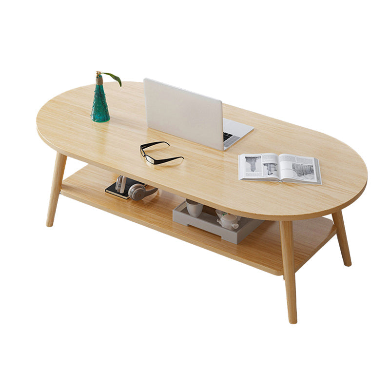 Wood Coffee Table No Distressing Single Coffee Table with Shelf Clearhalo 'Coffee & Accent Tables' 'Coffee Tables' 'coffee_tables' 'furn' 'furn_coffee_tables' 'Furniture' 'Living Room Furniture' 6705076