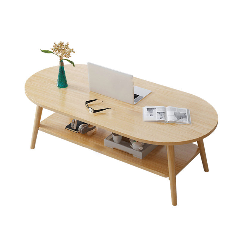 Wood Coffee Table No Distressing Single Coffee Table with Shelf Clearhalo 'Coffee & Accent Tables' 'Coffee Tables' 'coffee_tables' 'furn' 'furn_coffee_tables' 'Furniture' 'Living Room Furniture' 6705080