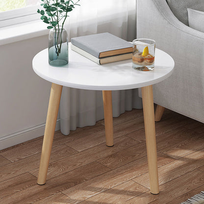 Wood Coffee Table No Distressing Single Coffee Table with Shelf 12"L x 12"W x 12.5"H White Round Oval Clearhalo 'Coffee & Accent Tables' 'Coffee Tables' 'coffee_tables' 'furn' 'furn_coffee_tables' 'Furniture' 'Living Room Furniture' 6705090