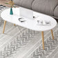 Wood Coffee Table No Distressing Single Coffee Table with Shelf 39"L x 19"W x 17"H White Waist Round Clearhalo 'Coffee & Accent Tables' 'Coffee Tables' 'coffee_tables' 'furn' 'furn_coffee_tables' 'Furniture' 'Living Room Furniture' 6705093