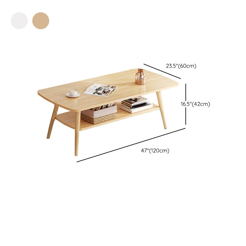 Wood Coffee Table No Distressing Single Coffee Table with Shelf Clearhalo 'Coffee & Accent Tables' 'Coffee Tables' 'coffee_tables' 'furn' 'furn_coffee_tables' 'Furniture' 'Living Room Furniture' 6705101