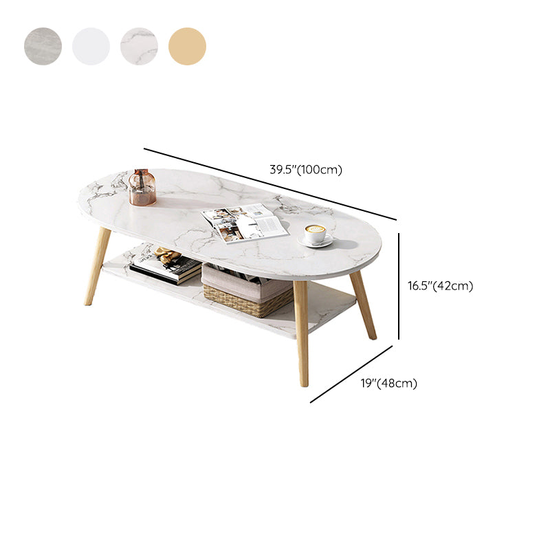 Wood Coffee Table No Distressing Single Coffee Table with Shelf Clearhalo 'Coffee & Accent Tables' 'Coffee Tables' 'coffee_tables' 'furn' 'furn_coffee_tables' 'Furniture' 'Living Room Furniture' 6705105