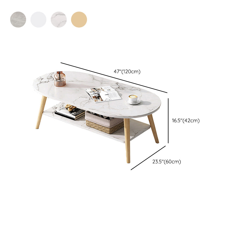 Wood Coffee Table No Distressing Single Coffee Table with Shelf Clearhalo 'Coffee & Accent Tables' 'Coffee Tables' 'coffee_tables' 'furn' 'furn_coffee_tables' 'Furniture' 'Living Room Furniture' 6705106