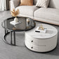 Round Nesting Coffee Table Set Frame Coffee Table Set with 2 Drawers Clearhalo 'Coffee & Accent Tables' 'Coffee Tables' 'coffee_tables' 'furn' 'furn_coffee_tables' 'Furniture' 'Living Room Furniture' 6705108