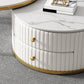 Round Nesting Coffee Table Set Frame Coffee Table Set with 2 Drawers Clearhalo 'Coffee & Accent Tables' 'Coffee Tables' 'coffee_tables' 'furn' 'furn_coffee_tables' 'Furniture' 'Living Room Furniture' 6705119