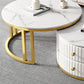 Round Nesting Coffee Table Set Frame Coffee Table Set with 2 Drawers Clearhalo 'Coffee & Accent Tables' 'Coffee Tables' 'coffee_tables' 'furn' 'furn_coffee_tables' 'Furniture' 'Living Room Furniture' 6705121