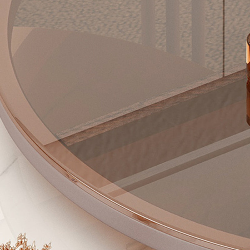 Metal Anb Glass Coffee Table Set Round Nesting Coffee Table Set with 2 Drawers Clearhalo 'Coffee & Accent Tables' 'Coffee Tables' 'coffee_tables' 'furn' 'furn_coffee_tables' 'Furniture' 'Living Room Furniture' 6705142