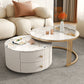 Round Frame Glam Coffee Table Set Slate Nesting Coffee Table Set