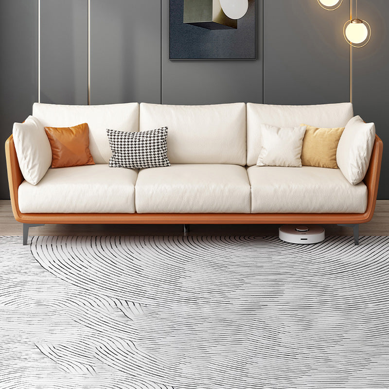 Scandinavo a sedere posteriore a sedere per cuscinetto braccio di divano beige per appartamento