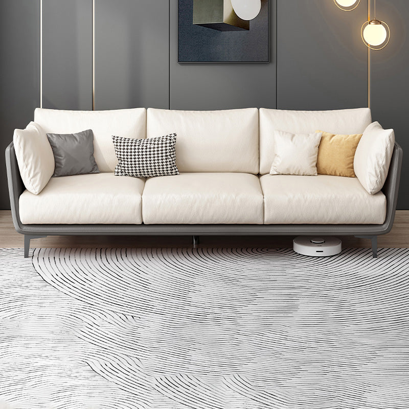 Scandinavo a sedere posteriore a sedere per cuscinetto braccio di divano beige per appartamento