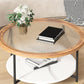 Round Coffee Table Glass Nesting Coffee Table Set with Shelf