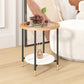 Round Coffee Table Glass Nesting Coffee Table Set with Shelf