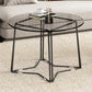 Frame Nesting Coffee Table Set Modern Round Glass Coffee Table