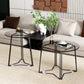 Frame Nesting Coffee Table Set Modern Round Glass Coffee Table