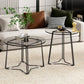 Frame Nesting Coffee Table Set Modern Round Glass Coffee Table