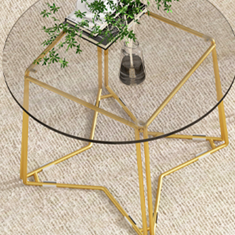 Frame Nesting Coffee Table Set Modern Round Glass Coffee Table