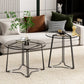 Frame Nesting Coffee Table Set Modern Round Glass Coffee Table