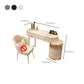 Luxurious Leather Vanity Set Metal and Wood Make-up Vanity with Mirror & Padded Stool